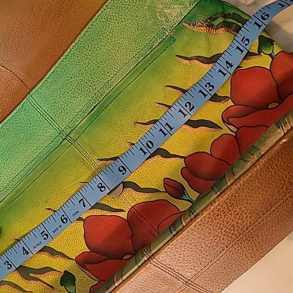 Anuschka Vibrant Hand-painted Leather Crossbody Bag Art-to-wear Boho Unique - Picture 12 of 16